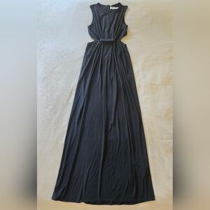 T-BAGS LOS ANGELES - Black Side Cut Out Maxi Dress, S